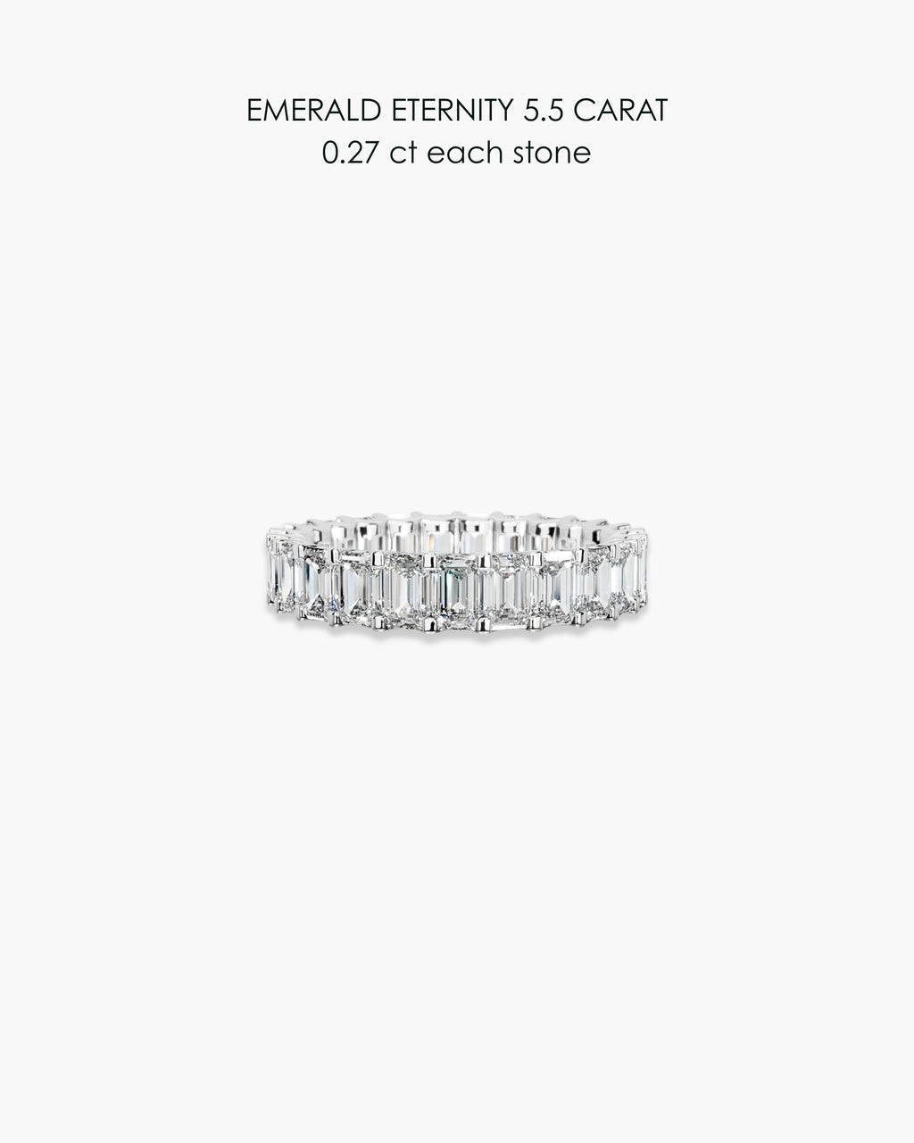 Emerald Diamond Eternity Ring - 5.5 Carat