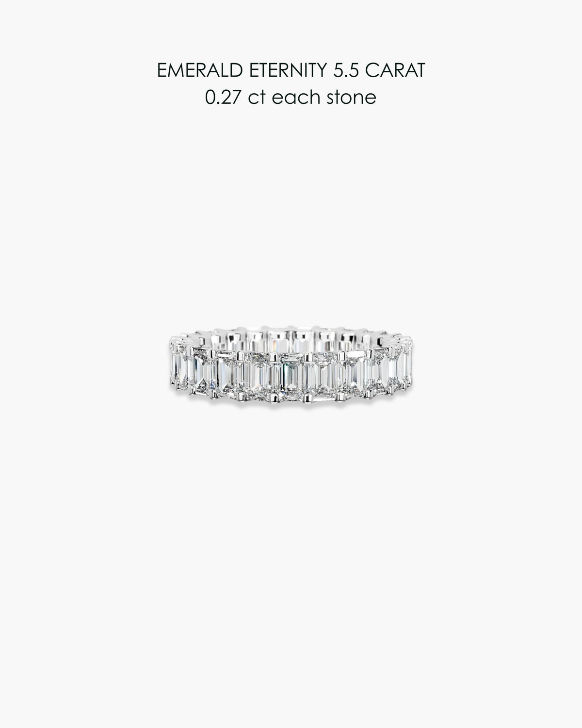Emerald Diamond Eternity Ring - 5.5 Carat