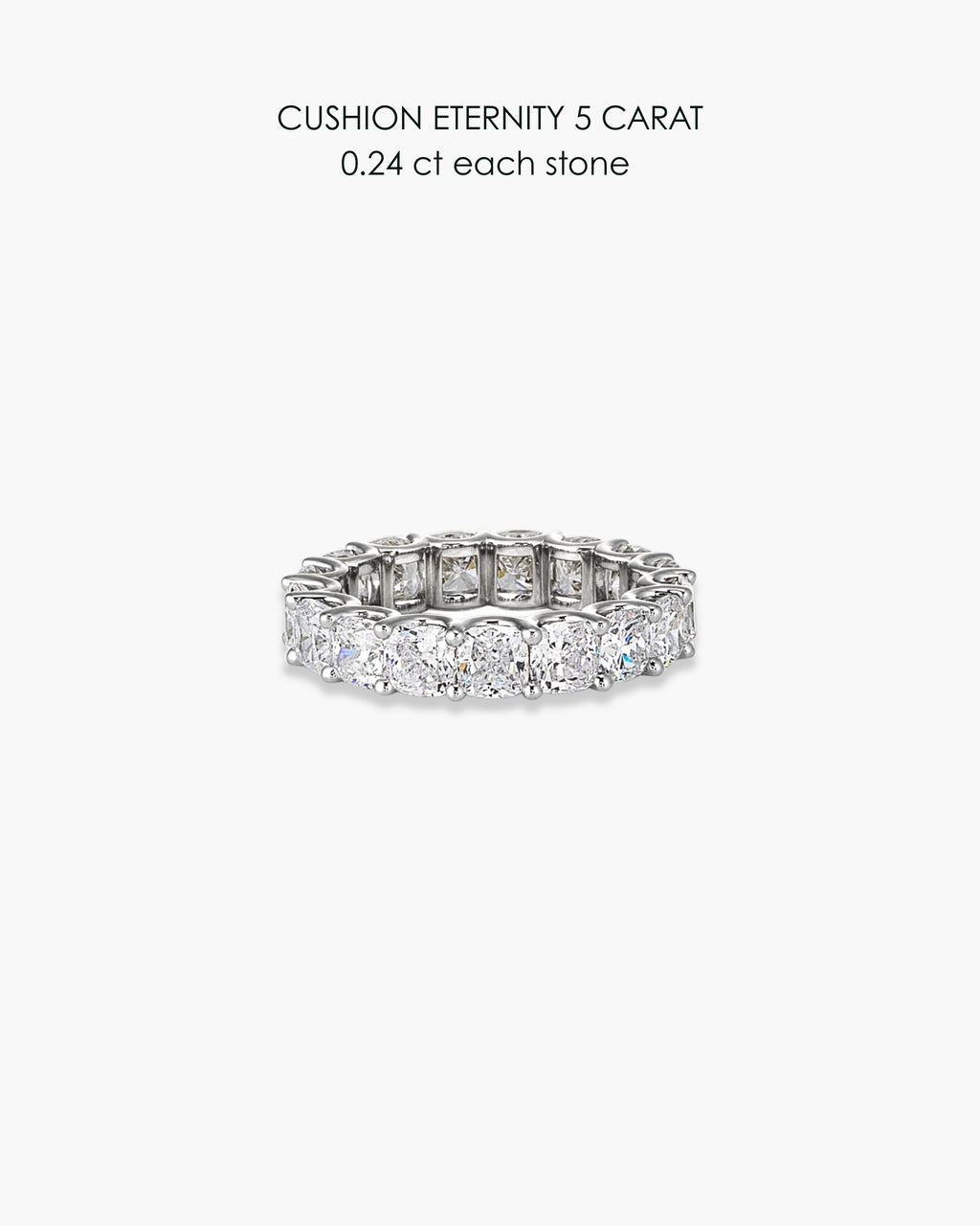 Cushion Diamond Eternity Ring - 5 Carat