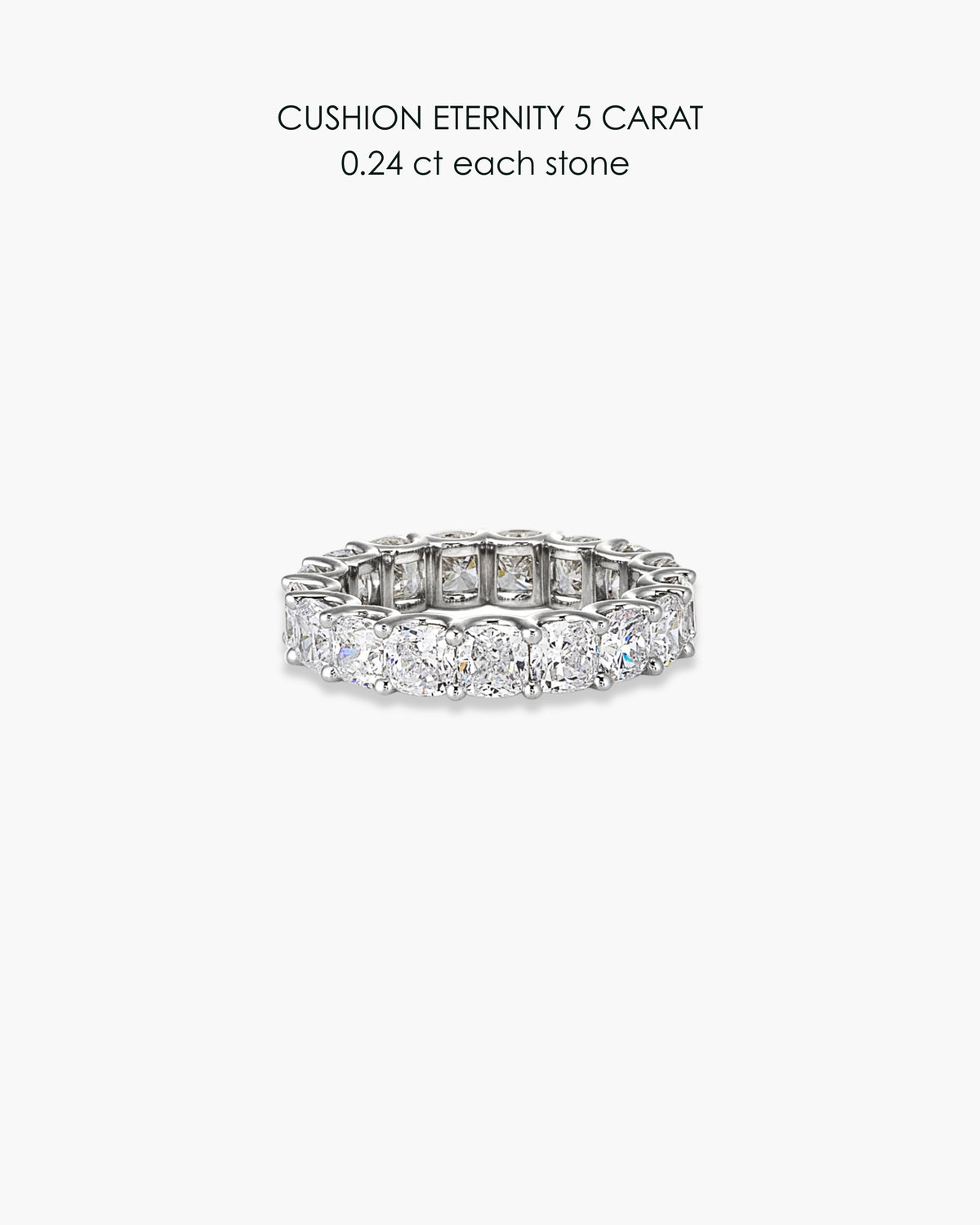 Cushion Diamond Eternity Ring - 5 Carat