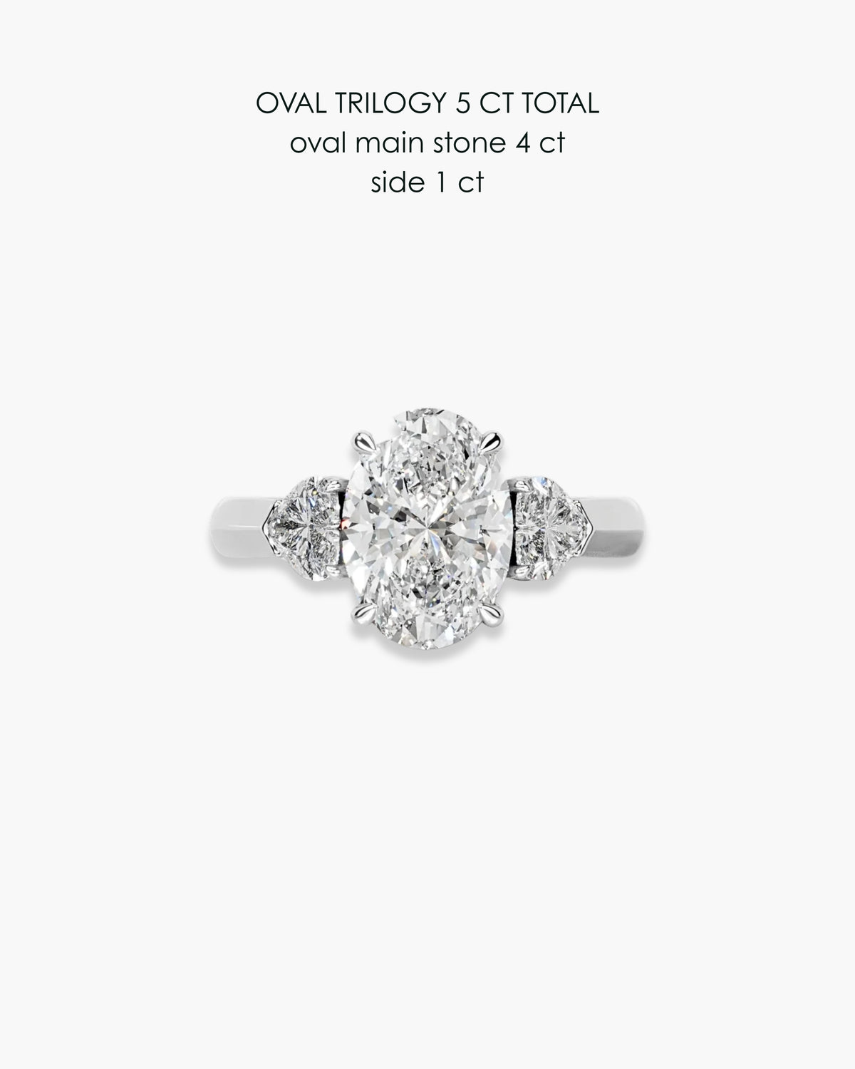 Oval Diamond Trilogy Ring 5 Carat