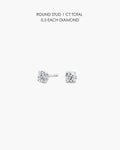 Round Diamond Stud Earrings - 1 Carat Total