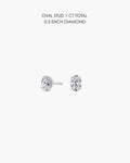 Oval Diamond Stud Earrings 1 Carat Total