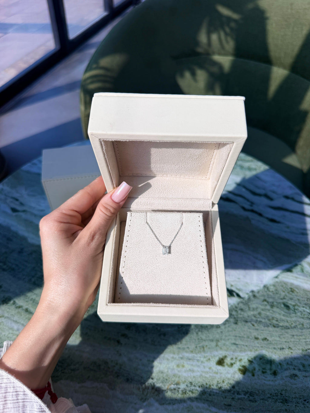 Emerald Diamond Pendant 1 Carat