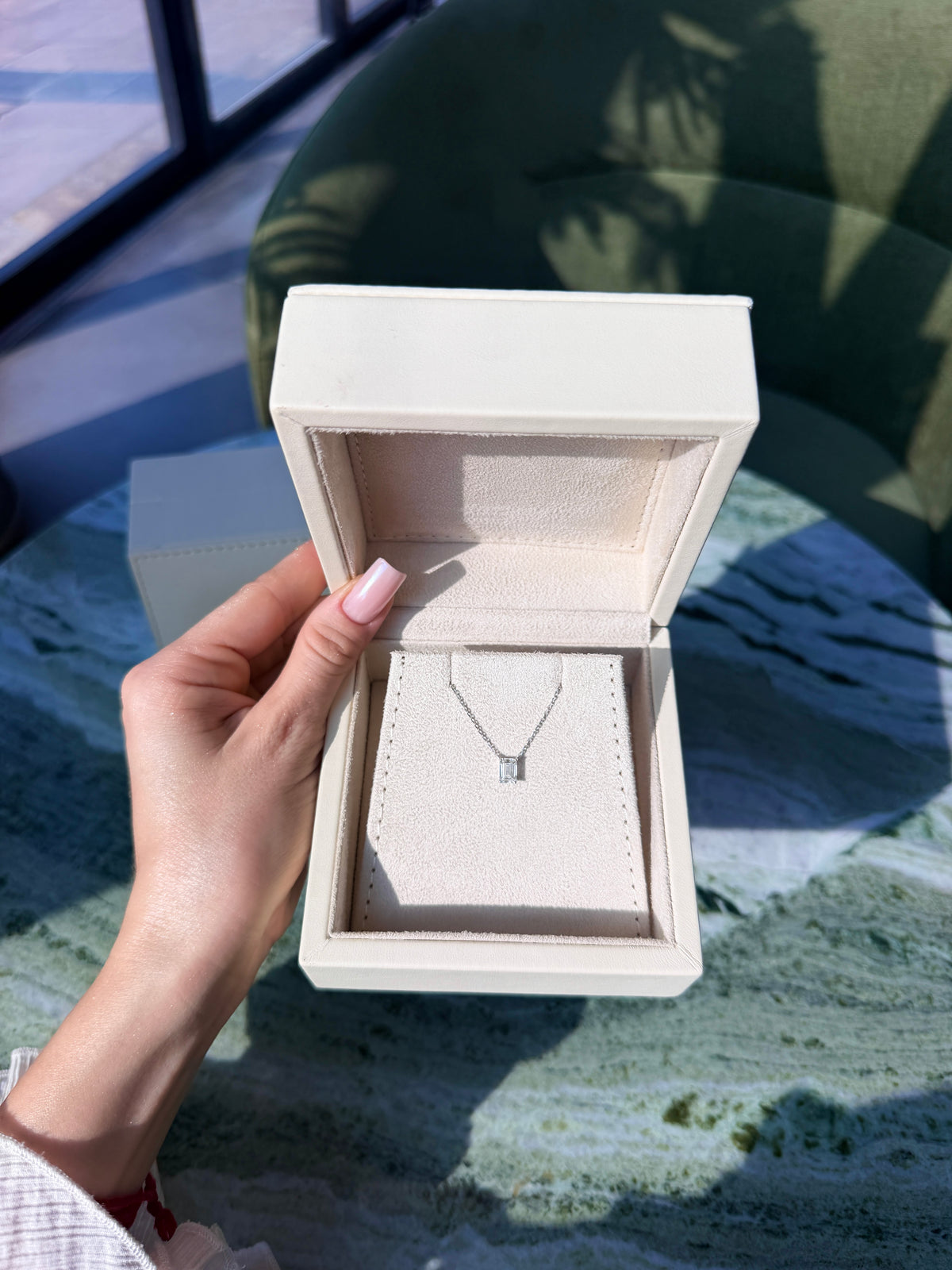 Emerald Diamond Pendant 1 Carat