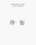 Round Diamond Stud Earrings 4 Carat Total