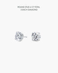 Round Diamond Stud Earrings 6 Carat