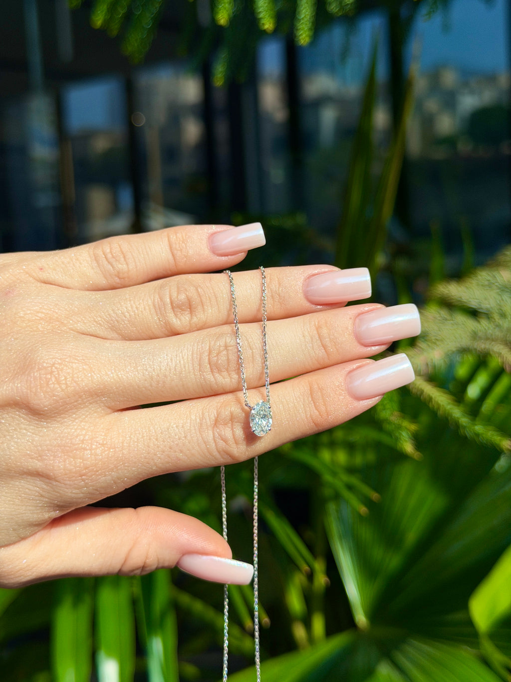 Oval Diamond Pendant 1 Carat