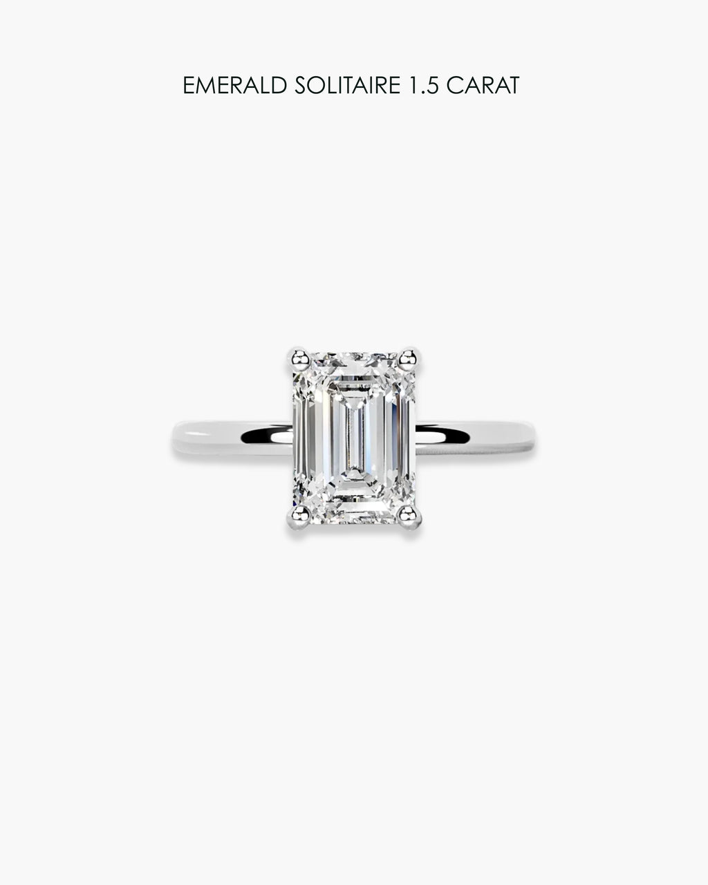 Emerald Diamond Solitaire Ring - 1.5 Carat