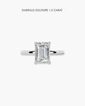 Emerald Diamond Solitaire Ring - 1.5 Carat