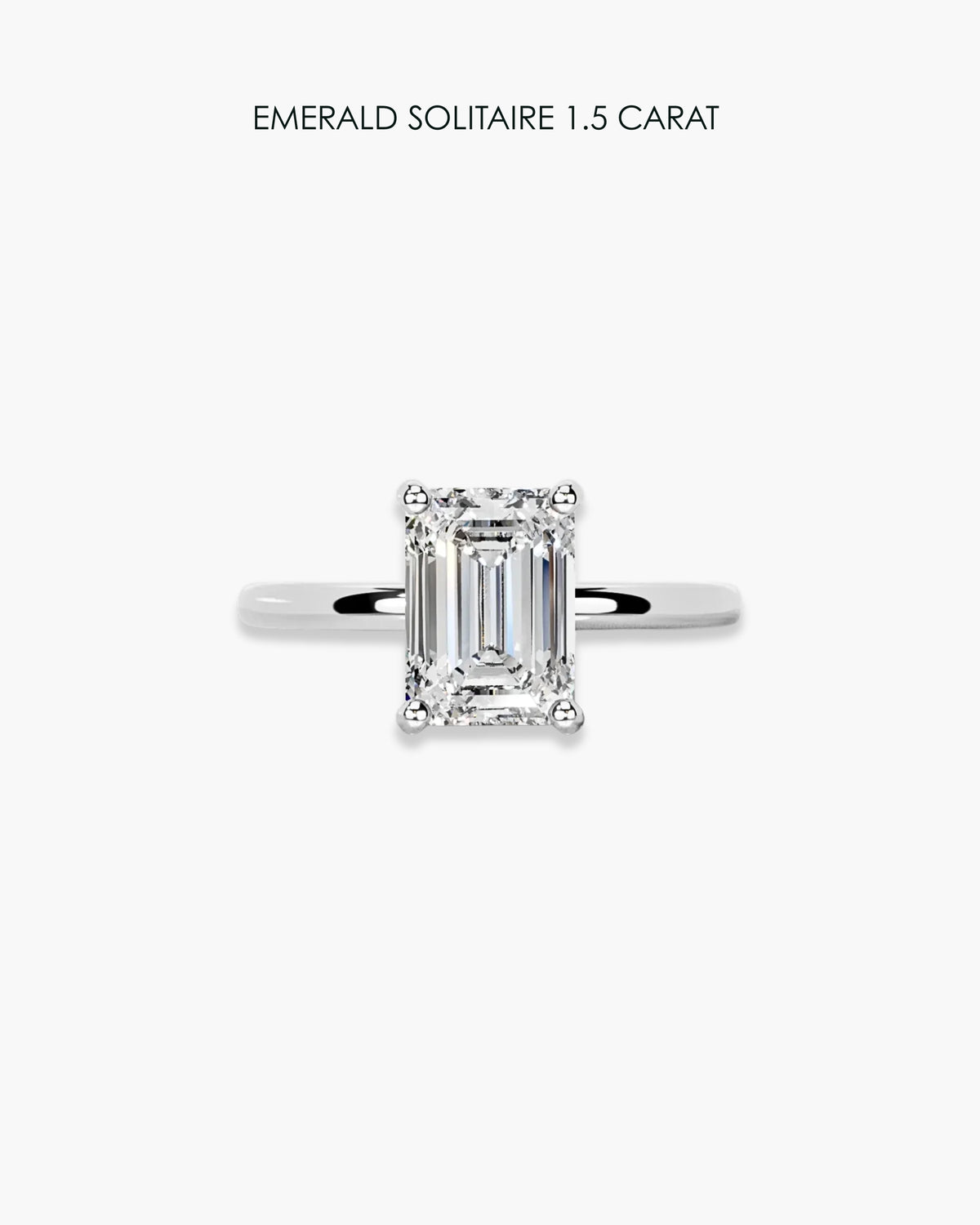 Emerald Diamond Solitaire Ring - 1.5 Carat