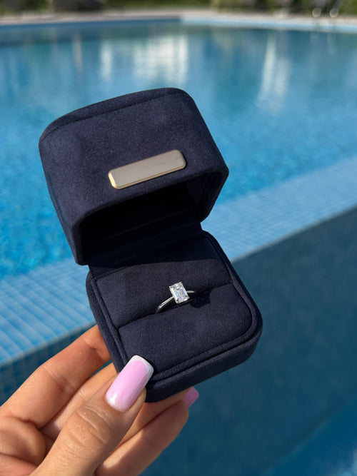 Emerald Diamond Solitaire Ring - 1.5 Carat