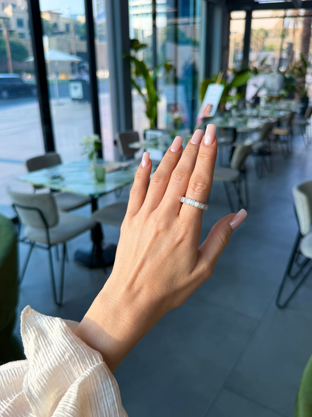 Emerald Diamond Eternity Ring - 5.5 Carat