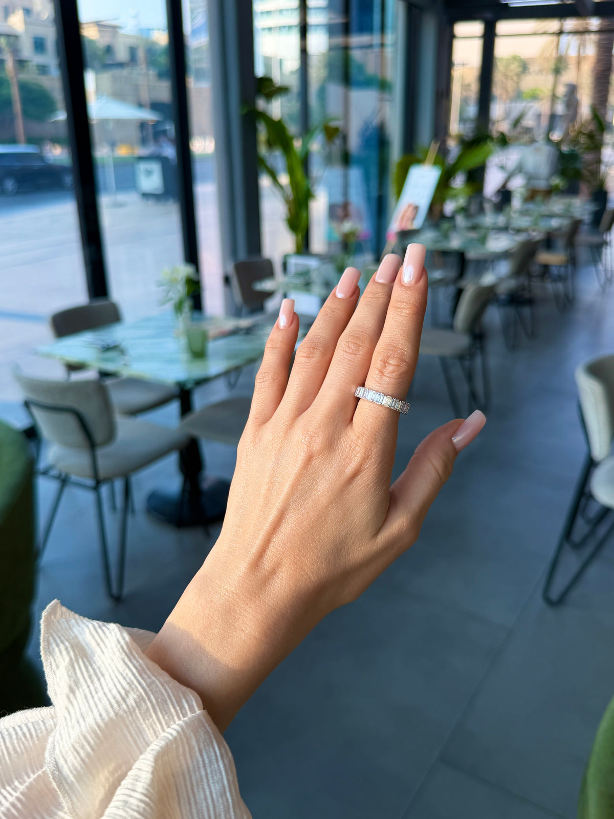 Emerald Diamond Eternity Ring - 5.5 Carat