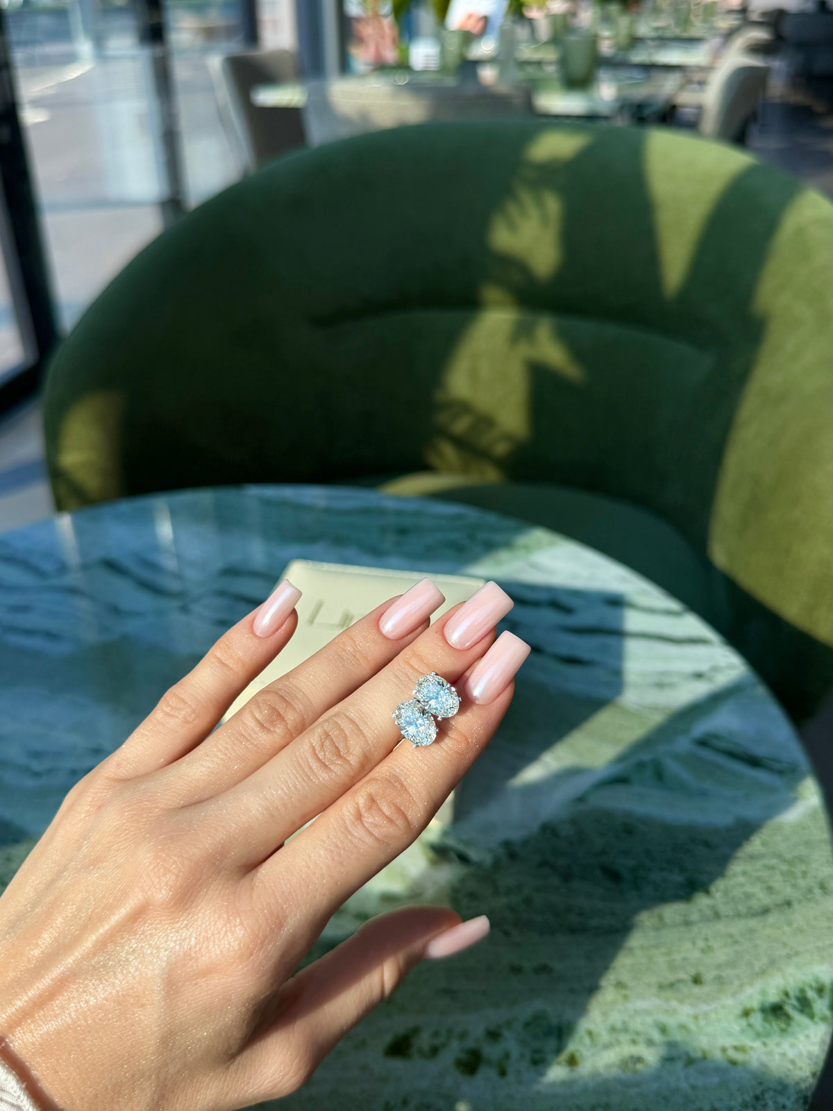 Oval Diamond Stud Earrings 5 Carat Total