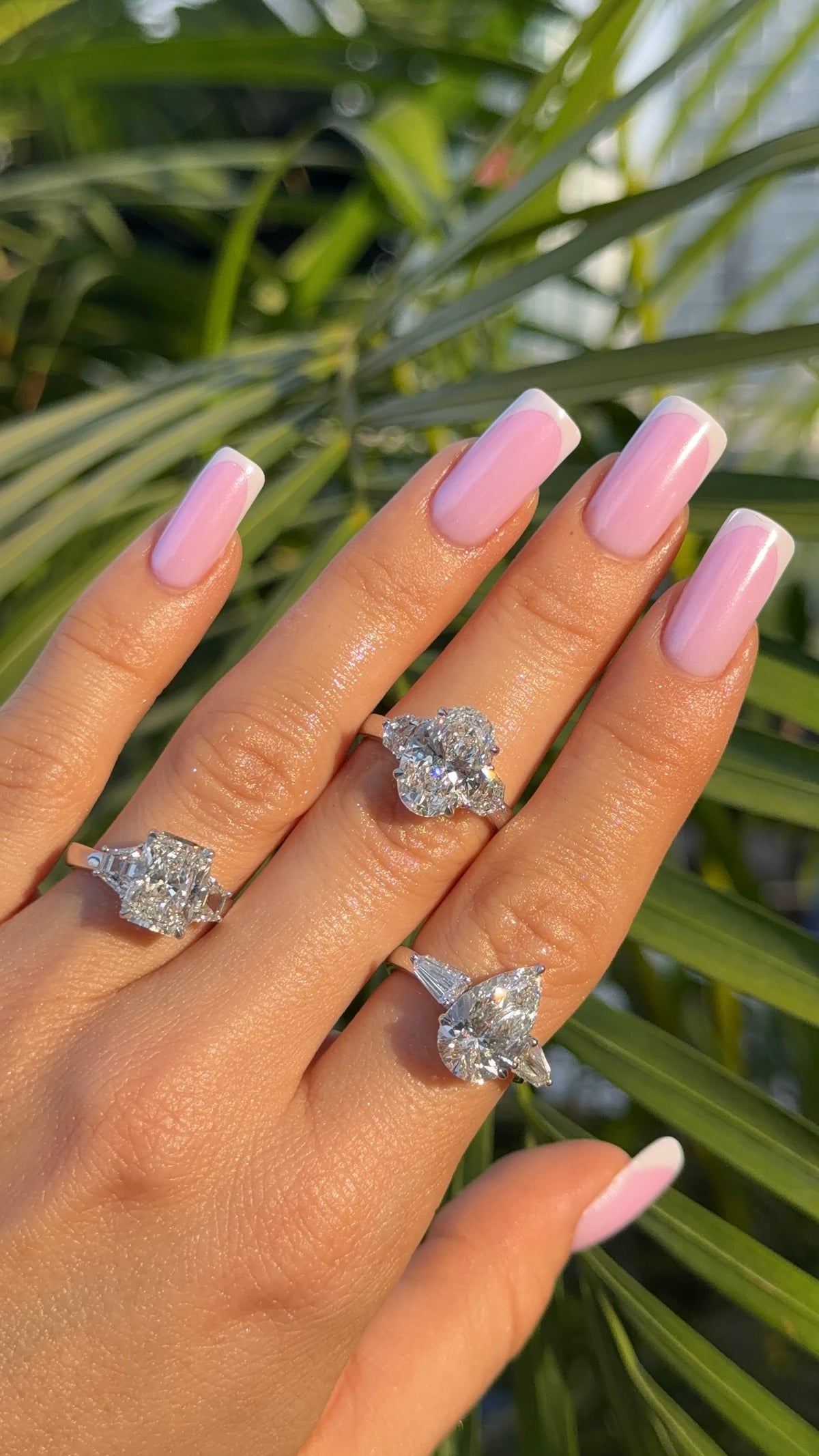Radiant Diamond Trilogy Ring 5 Carat
