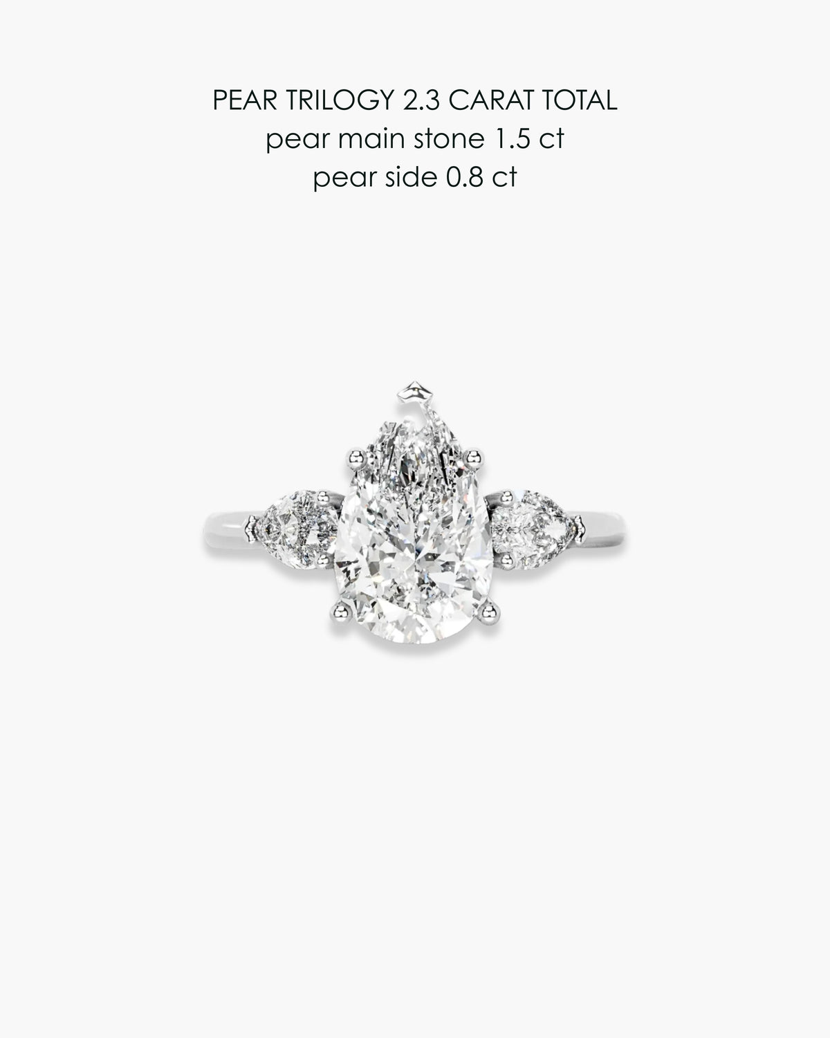 Pear Trilogy Diamond Ring 2.3 Carat