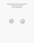 Round Diamond Halo Earrings 4.2 Carat