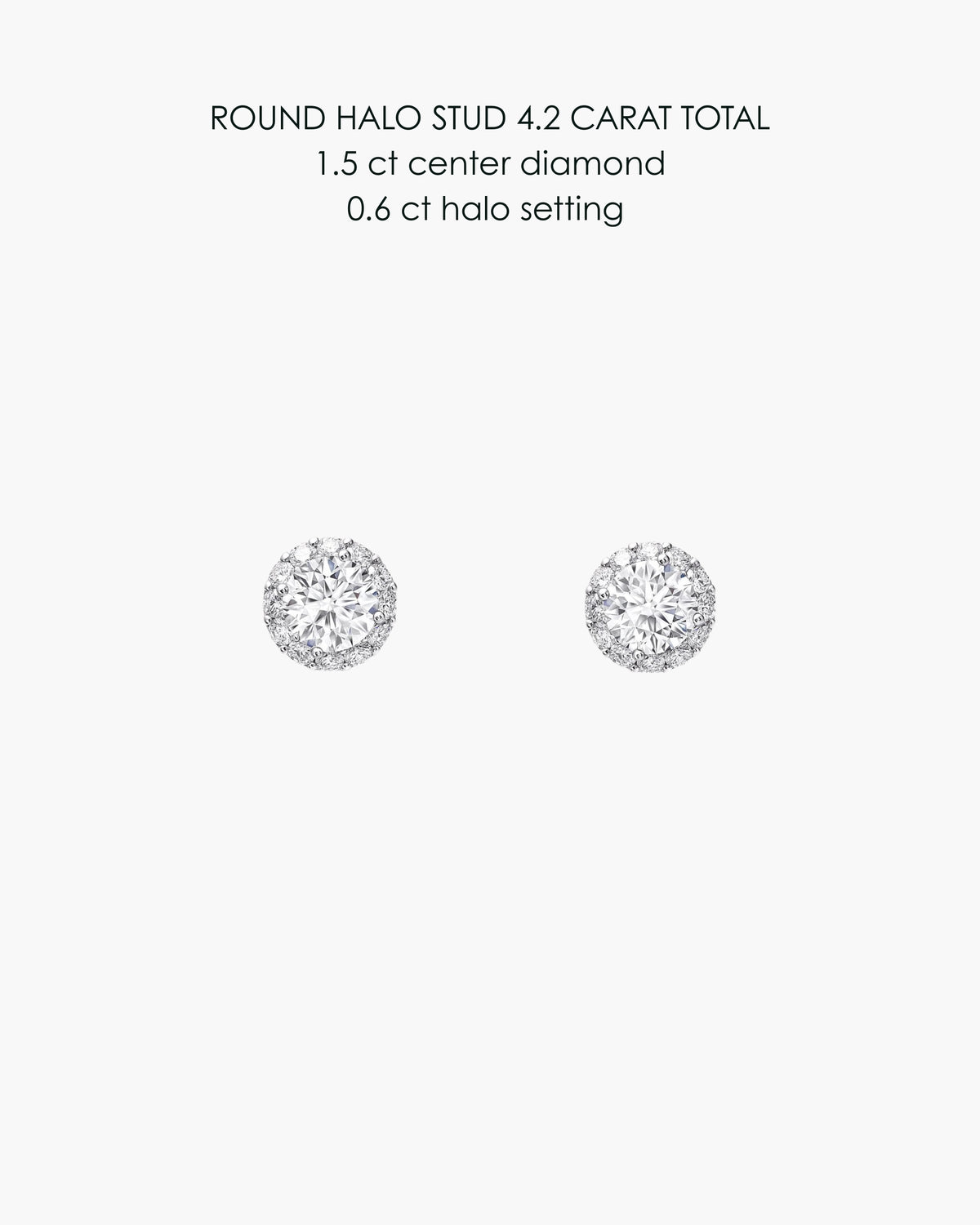 Round Diamond Halo Earrings 4.2 Carat