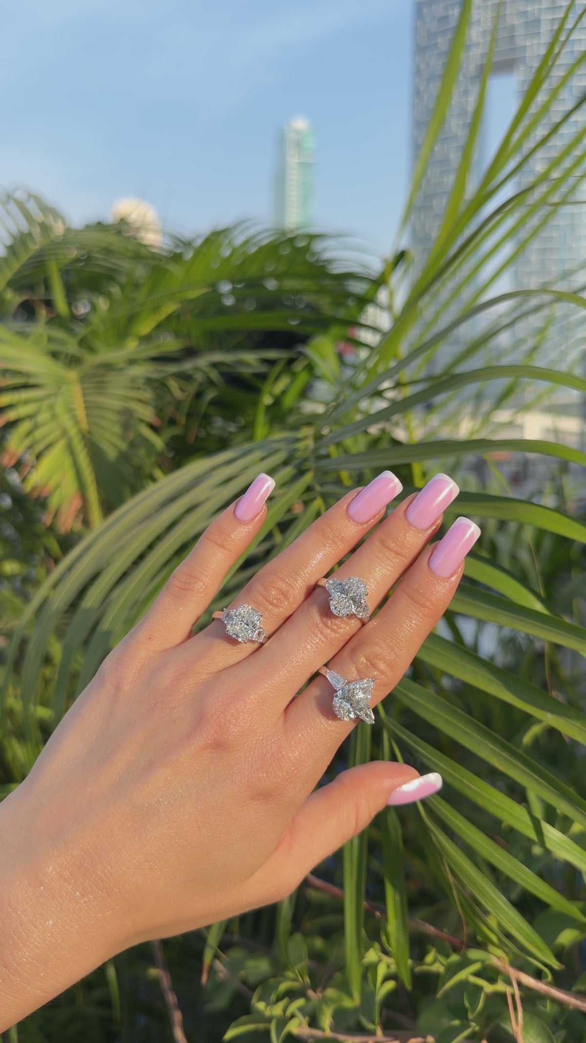 Radiant Diamond Trilogy Ring 5 Carat
