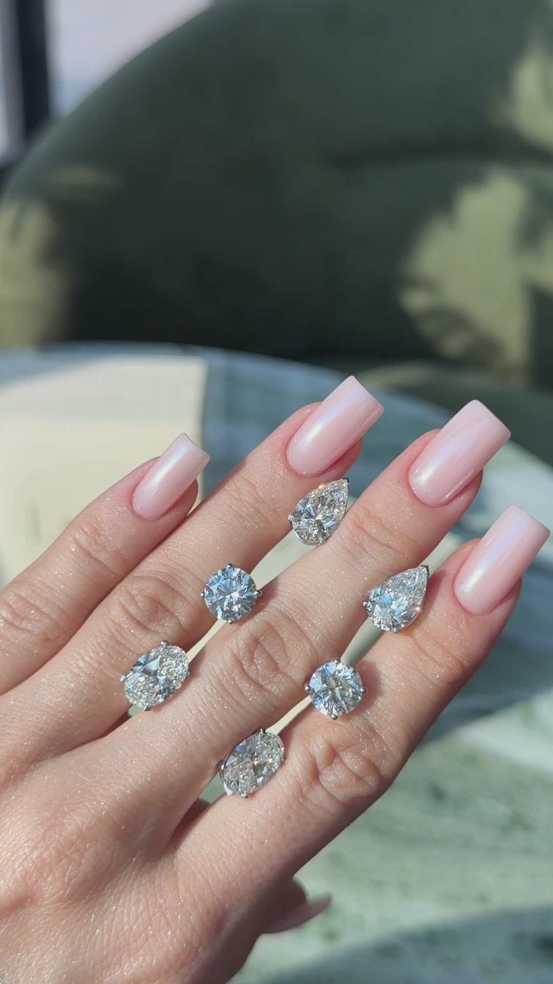 Oval Diamond Stud Earrings 5 Carat Total