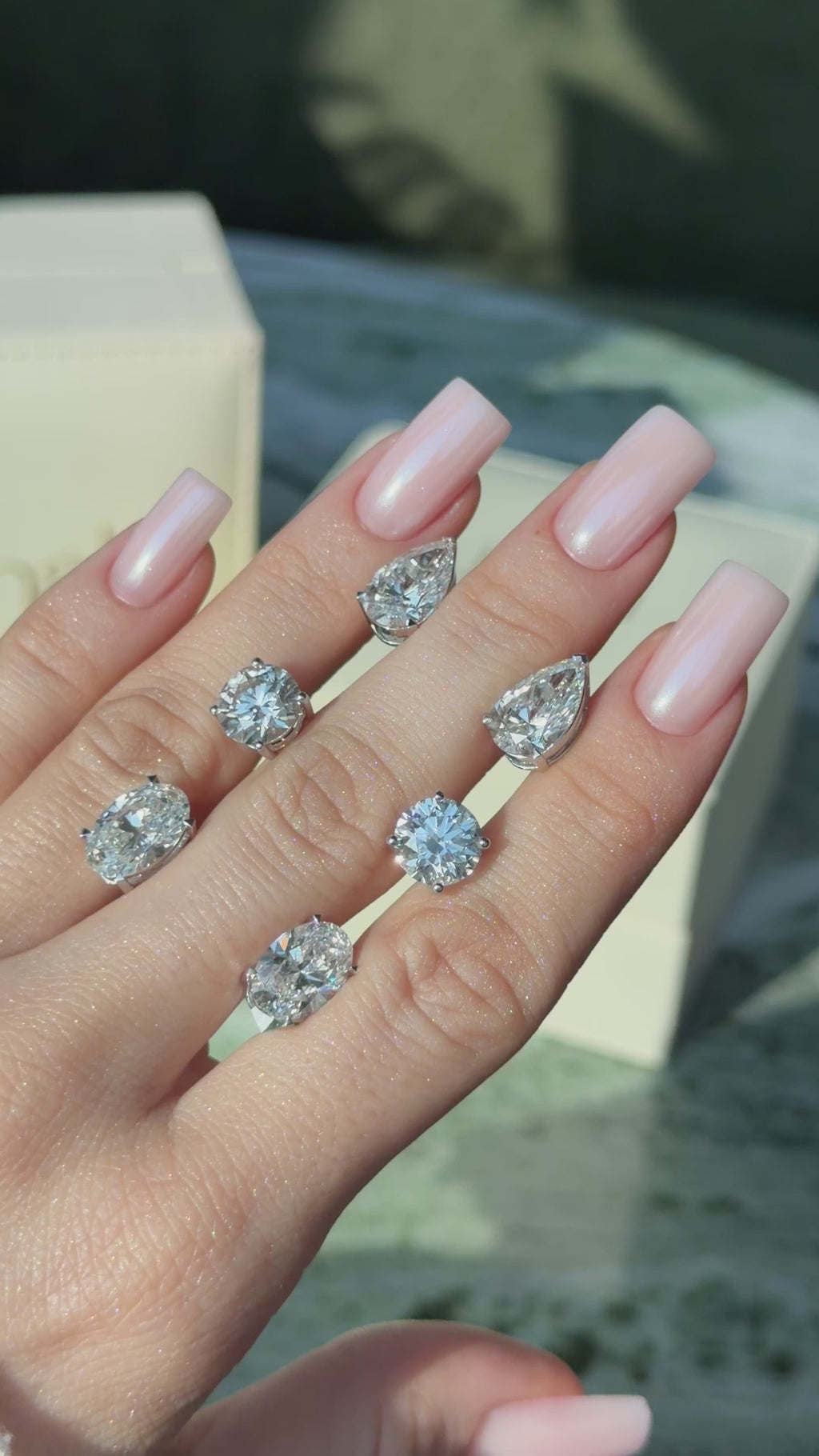 Pear Diamond Stud Earrings 5 Carat Total