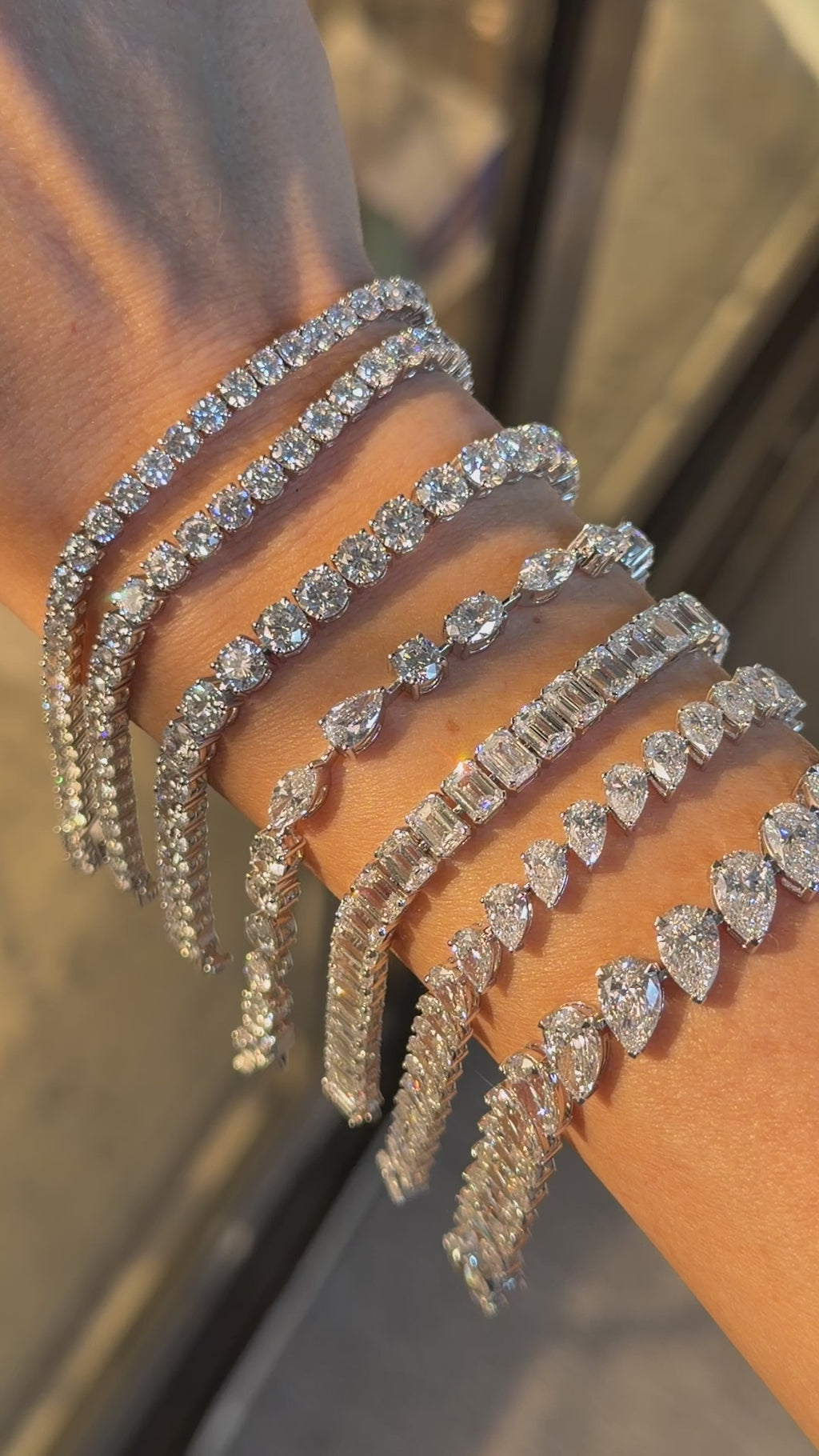 Multi-Shape Diamond Tennis Bracelet - 10 Carat
