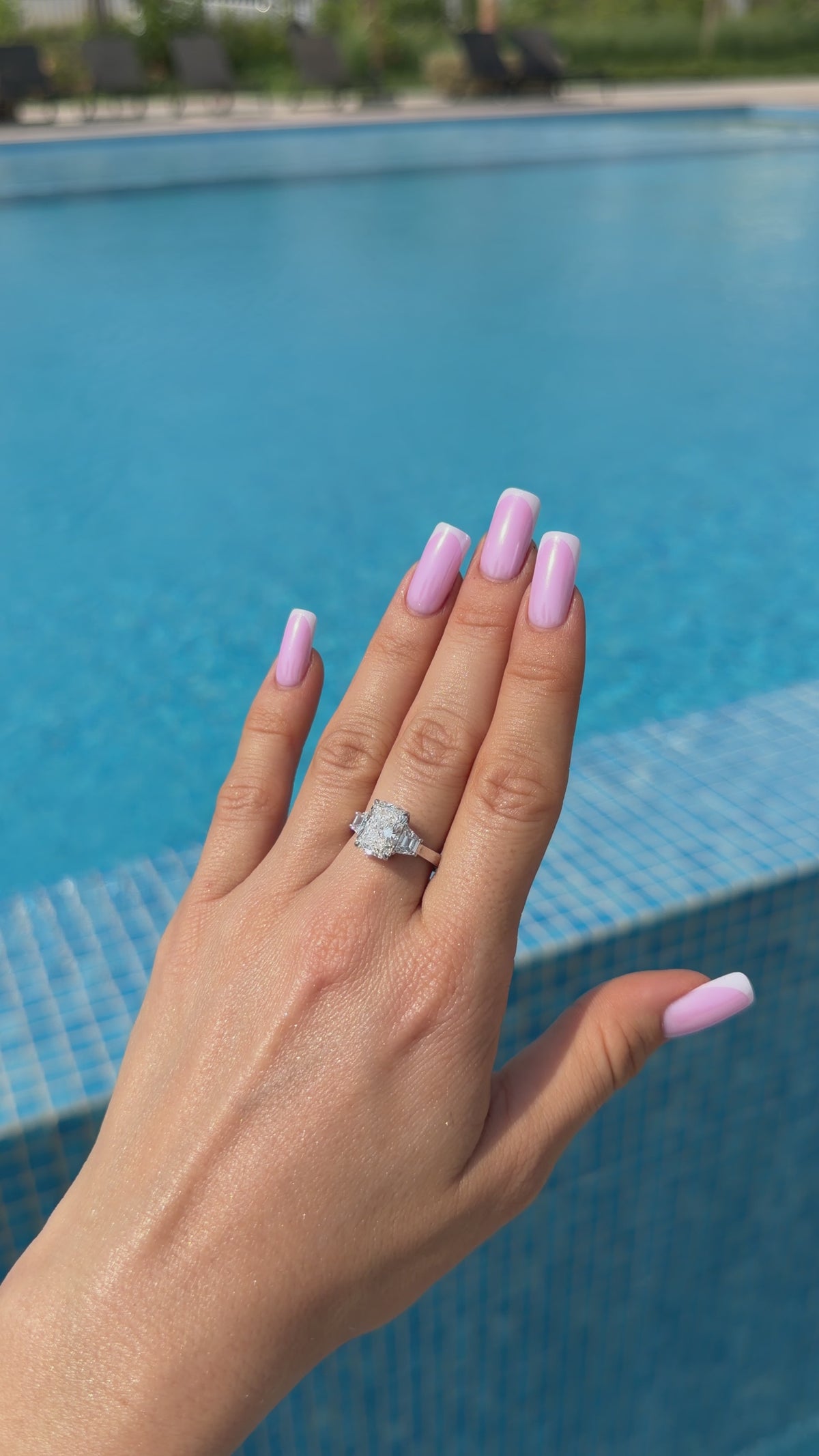 Radiant Diamond Trilogy Ring 5 Carat