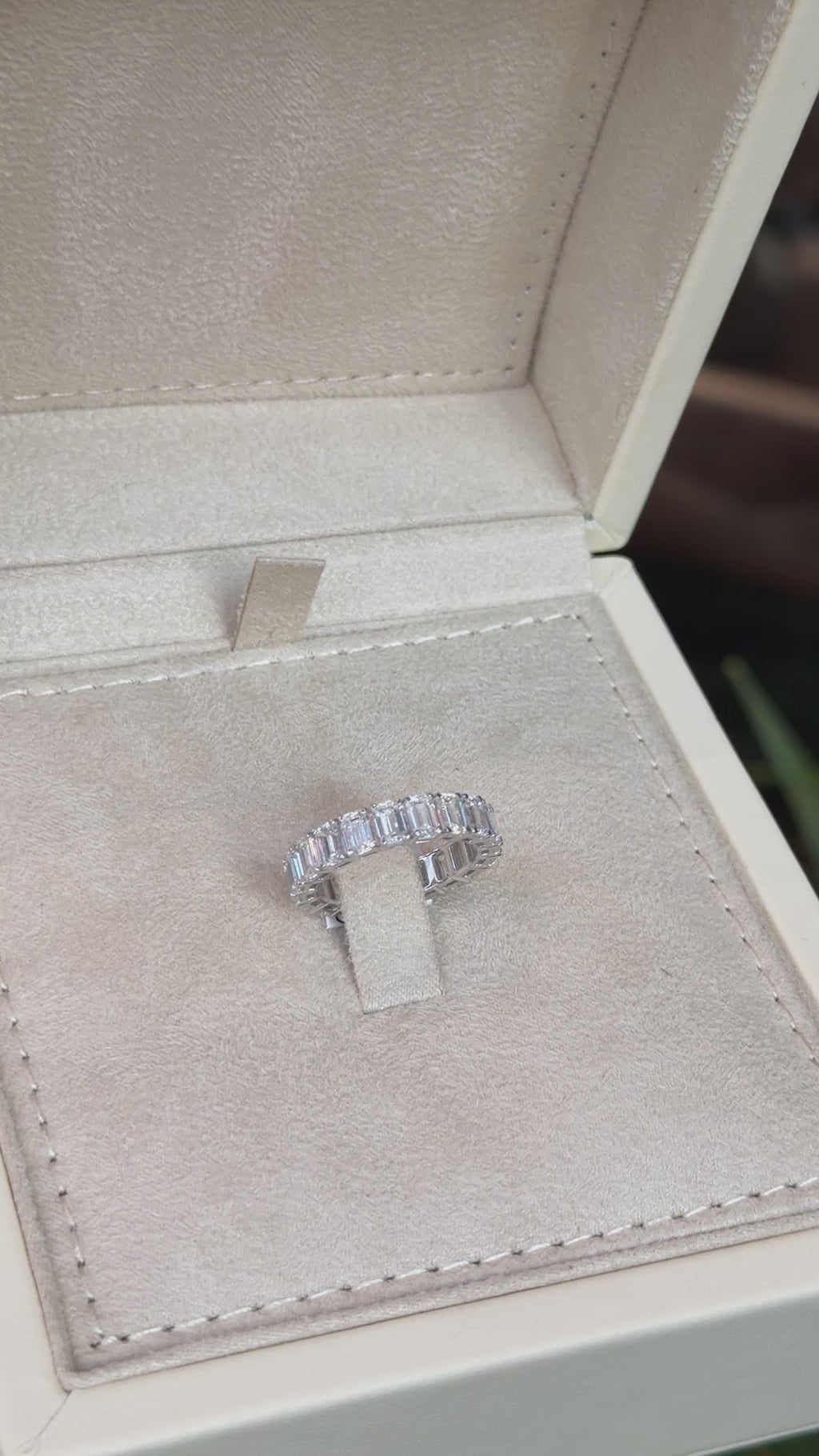 Emerald Diamond Eternity Ring - 5.5 Carat