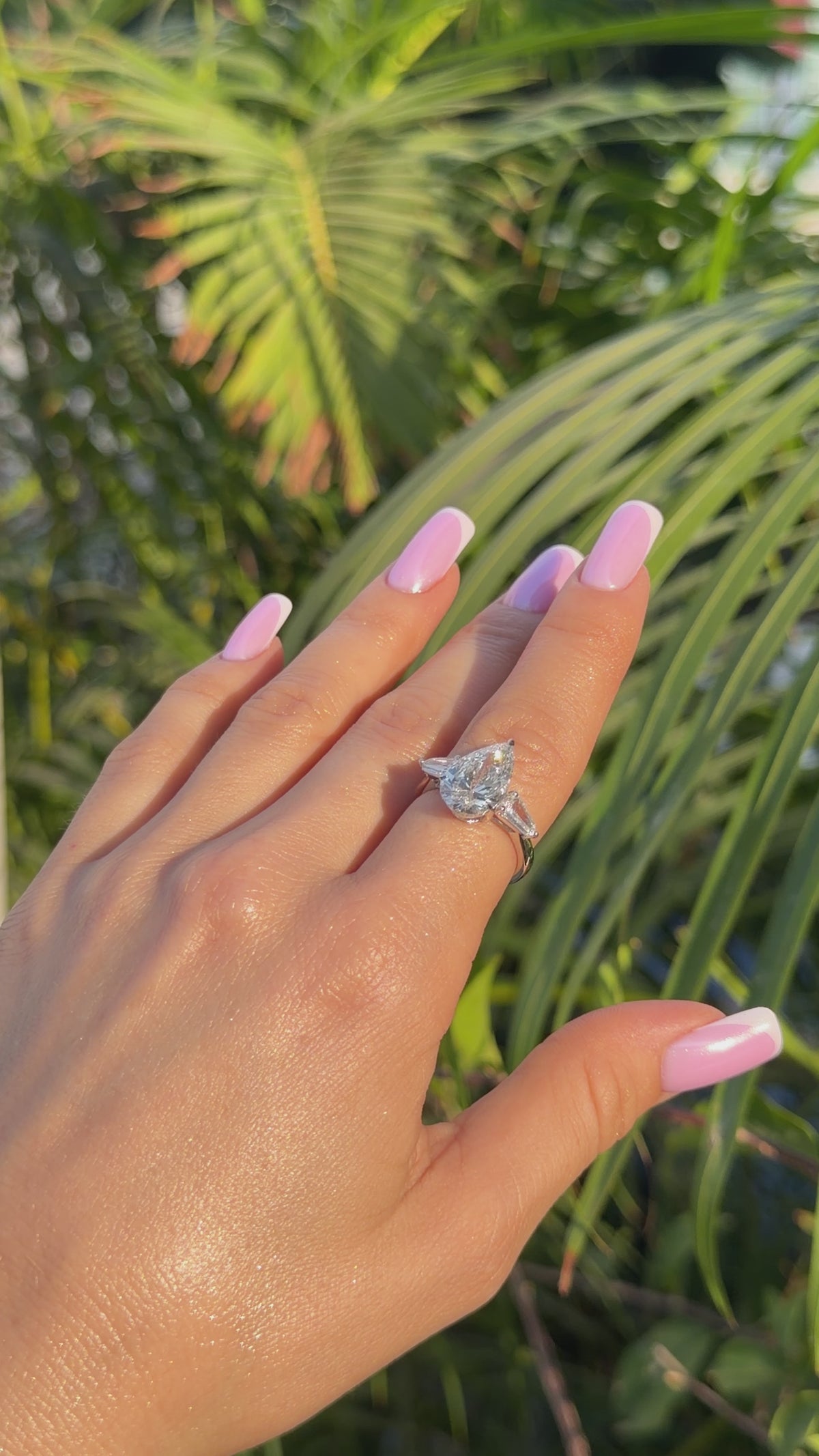 Pear Diamond Trilogy Ring 5 Carat