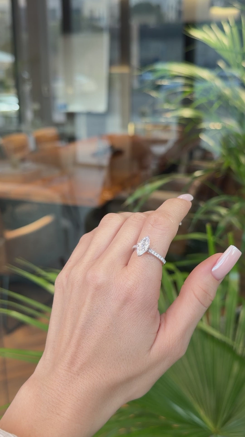 Marquise Diamond Solitaire Pave Ring - 1.8 Carat